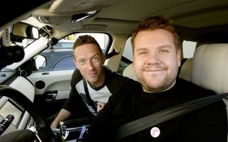 LOS ANGELES - JANUARY 15: Chris Martin joins James Corden for Carpool Karaoke on "The Late Late Show with James Corden," airing the week of February 1st, on The CBS Television Network. (Photo by Darren Michaels//CBS via Getty Images)